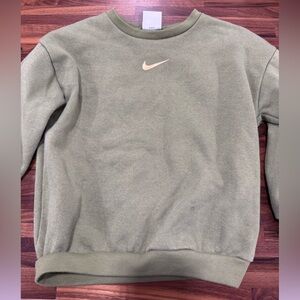 Toddler Nike Green and Sparkle Crewneck Sweater Soft Cotton Blend